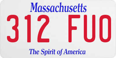MA license plate 312FU0