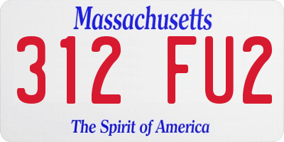 MA license plate 312FU2