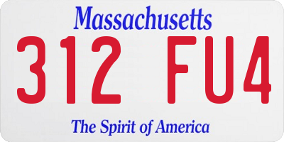 MA license plate 312FU4