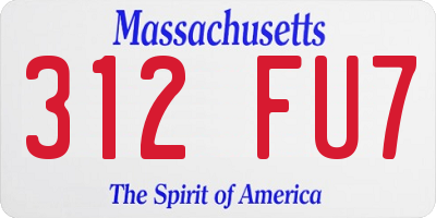 MA license plate 312FU7