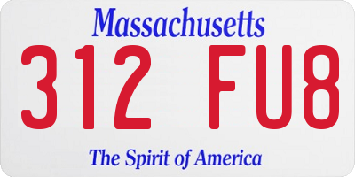 MA license plate 312FU8