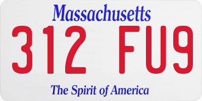 MA license plate 312FU9