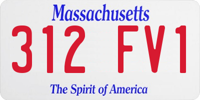 MA license plate 312FV1
