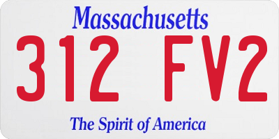 MA license plate 312FV2
