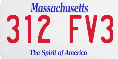 MA license plate 312FV3
