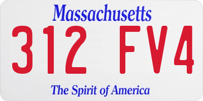 MA license plate 312FV4