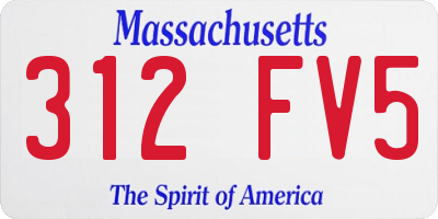 MA license plate 312FV5