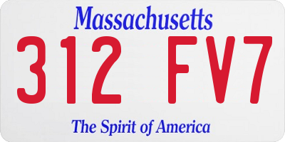 MA license plate 312FV7