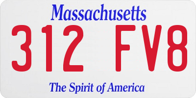 MA license plate 312FV8