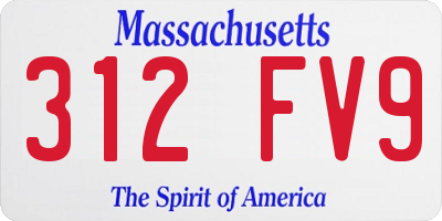 MA license plate 312FV9