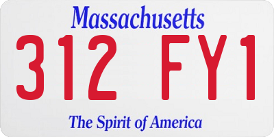 MA license plate 312FY1