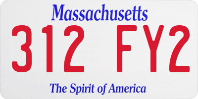 MA license plate 312FY2