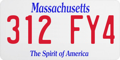 MA license plate 312FY4
