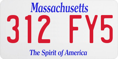 MA license plate 312FY5