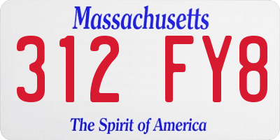 MA license plate 312FY8