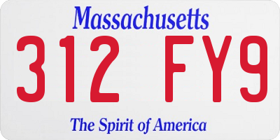MA license plate 312FY9