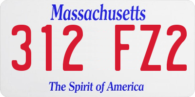 MA license plate 312FZ2