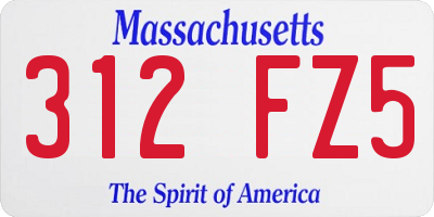 MA license plate 312FZ5