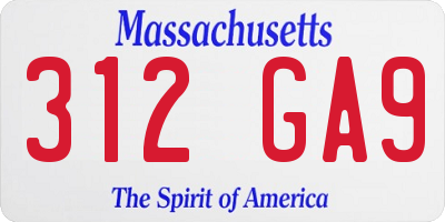 MA license plate 312GA9