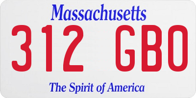 MA license plate 312GB0