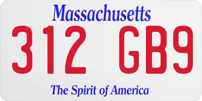 MA license plate 312GB9
