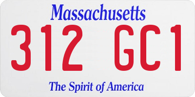 MA license plate 312GC1