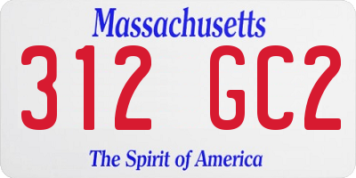 MA license plate 312GC2