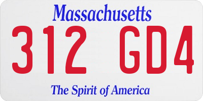 MA license plate 312GD4