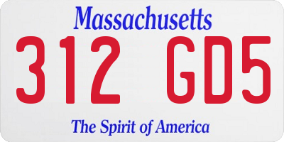 MA license plate 312GD5