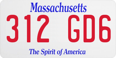 MA license plate 312GD6
