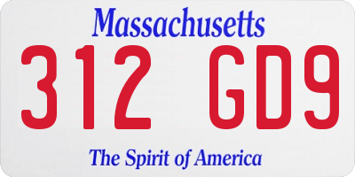 MA license plate 312GD9