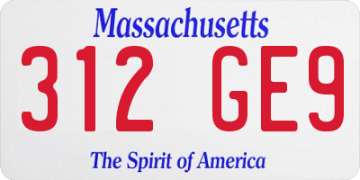 MA license plate 312GE9