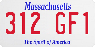 MA license plate 312GF1