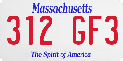 MA license plate 312GF3