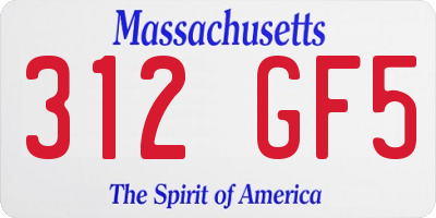 MA license plate 312GF5