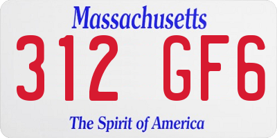 MA license plate 312GF6
