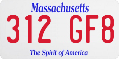 MA license plate 312GF8