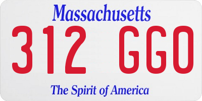 MA license plate 312GG0