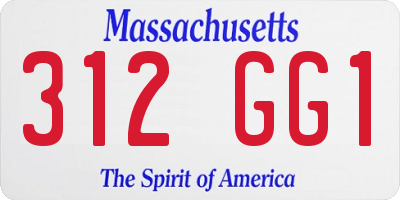 MA license plate 312GG1