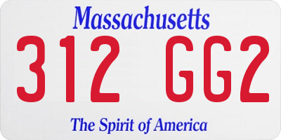 MA license plate 312GG2