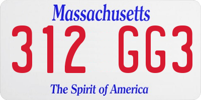 MA license plate 312GG3