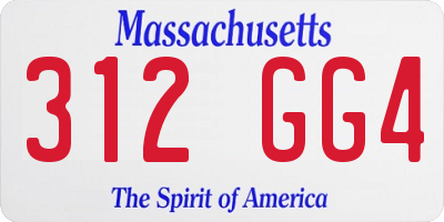 MA license plate 312GG4