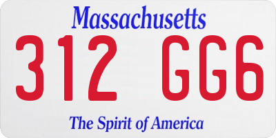 MA license plate 312GG6