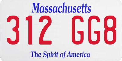 MA license plate 312GG8