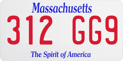 MA license plate 312GG9
