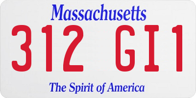 MA license plate 312GI1