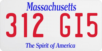 MA license plate 312GI5