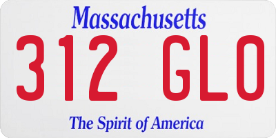 MA license plate 312GL0