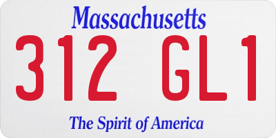 MA license plate 312GL1