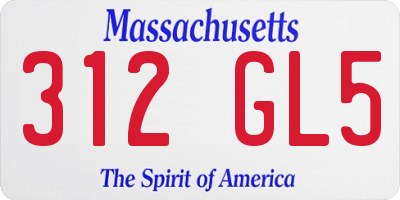MA license plate 312GL5